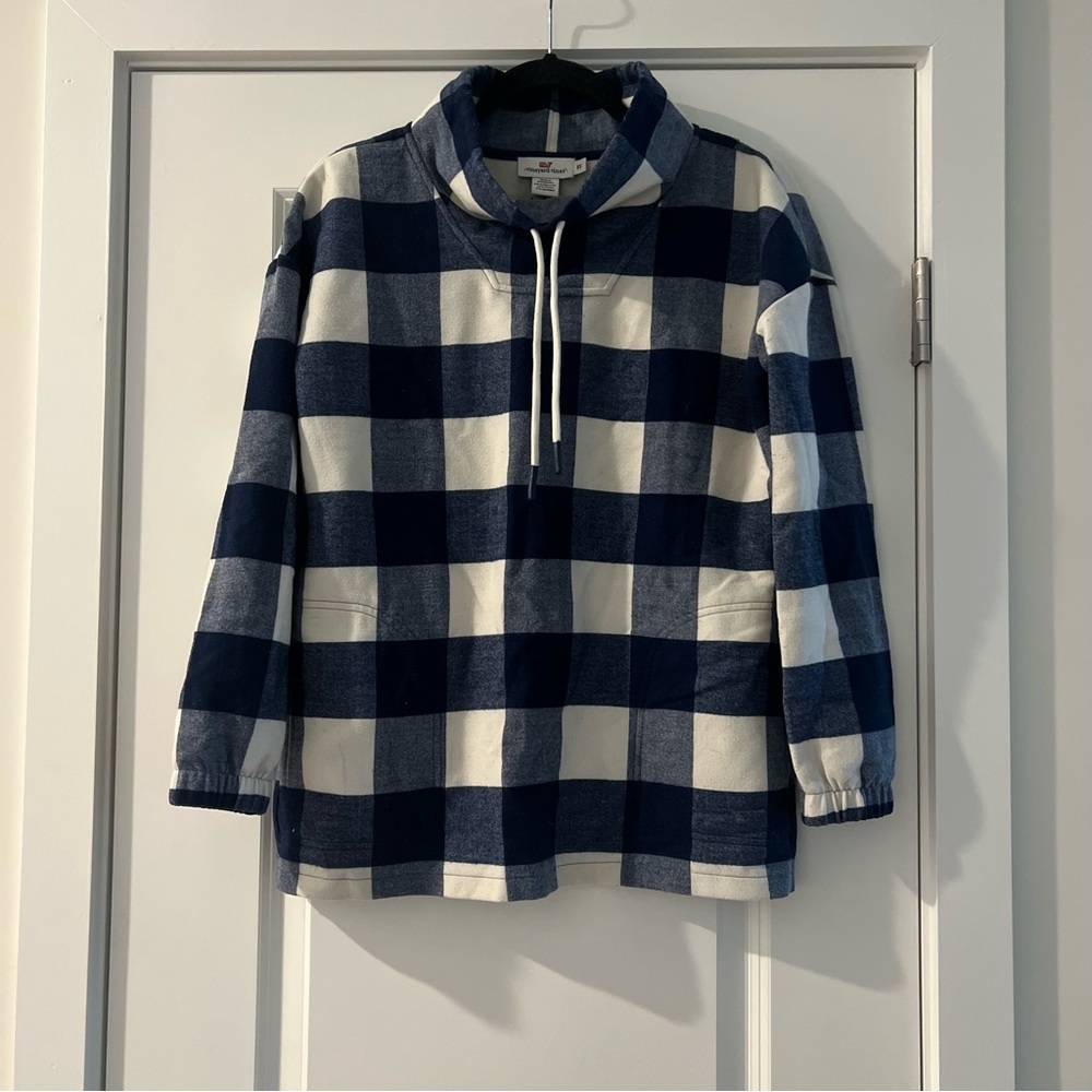 Vineyard Vines Pullover Blue & White Buffalo Check